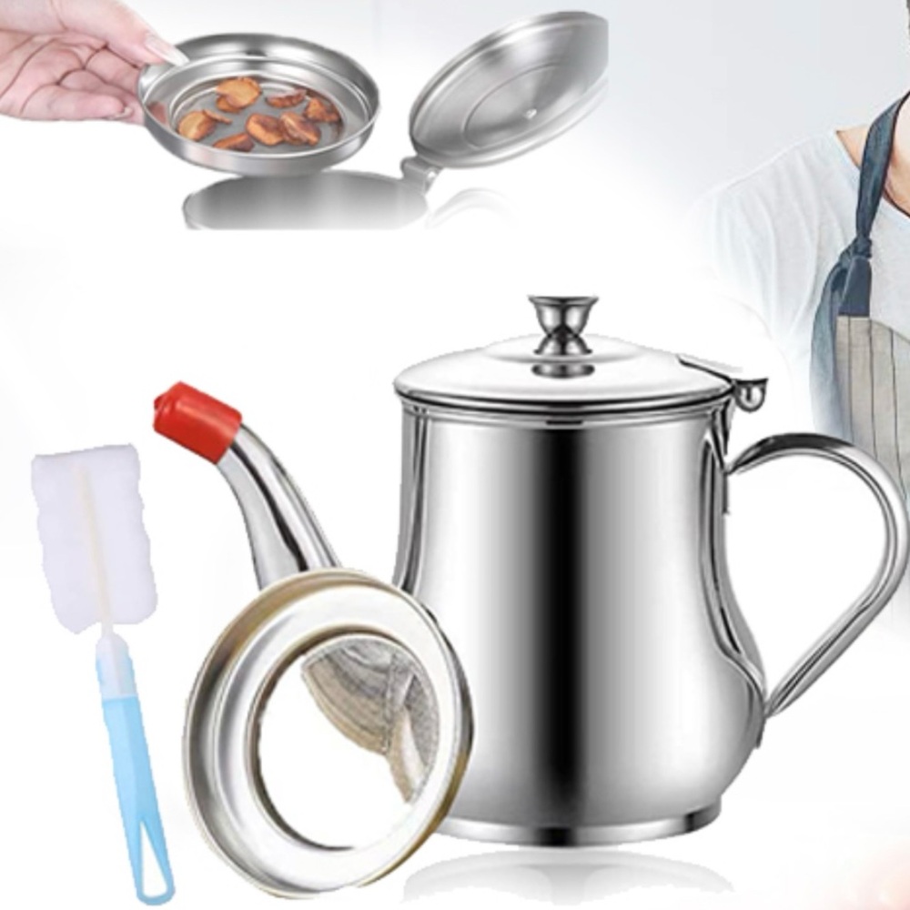 18 oz Pot Oiler for Oil Grease and Liquid Stainless Steel for Kitchen